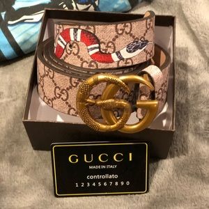 Gucci Double G Belt w/ snake